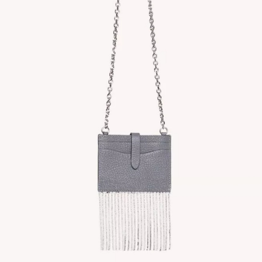 Rebecca Minkoff Large Leather Card Case On Chain.